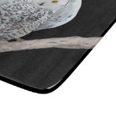 スノーフクロウと月絵画のオリジナル- Bird Art カッティングボード (角)