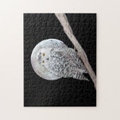 スノーフクロウと月絵画のオリジナル- Bird Art ジグソーパズル (縦)