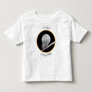 スノーフクロウと月絵画のオリジナル- Bird Art トドラーTシャツ