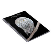 スノーフクロウと月絵画のオリジナル- Bird Art ノートブック (右側)