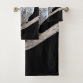 スノーフクロウと月絵画のオリジナル- Bird Art バスタオルセット (インサイチュ)