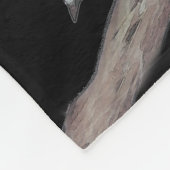 スノーフクロウと月絵画のオリジナル- Bird Art フリースブランケット (角)