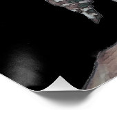 スノーフクロウと月絵画のオリジナル- Bird Art ポスター (コーナー)