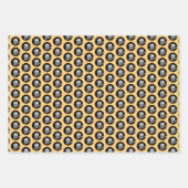 スノーフクロウと月絵画のオリジナル- Bird Art ラッピングペーパーシート (正面)