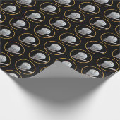 スノーフクロウと月絵画のオリジナル- Bird Art ラッピングペーパー (角)