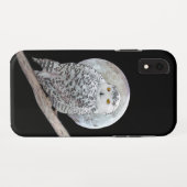 スノーフクロウと月絵画のオリジナル- Bird Art Case-Mate iPhoneケース (裏面(横))