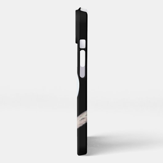 スノーフクロウと月絵画のオリジナル- Bird Art iPhoneケース (左側面)