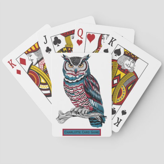 スノーフクロウのぬれ隠し可愛い追加の名前キッズマッチゲーム トランプ (裏面)