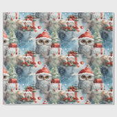 スノーフクロウのクリスマスラッピング紙 ラッピングペーパー (フラット)