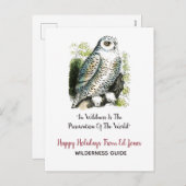 スノーフクロウのクリスマス シーズンポストカード (正面/裏面)