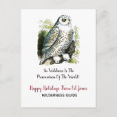 スノーフクロウのクリスマス シーズンポストカード (正面)