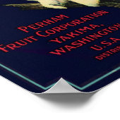 スノーフクロウのブランドりんごクレートラベル ポスター (角)