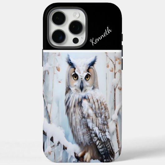 スノーフクロウの冬のパーチ Case-Mate iPhoneケース (裏面)