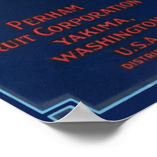 スノーフクロウりんごヴィンテージクレートラベル ポスター (角)