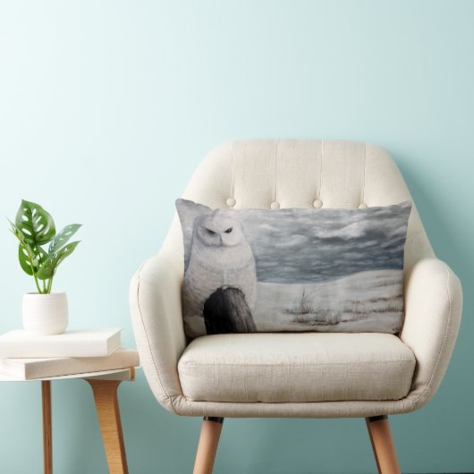 スノーフクロウオンポスト装飾用クッション ランバークッション (椅子)