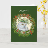 スノーフクロウクリスマスカード カード (黄色い花)