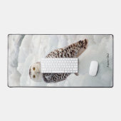 スノーフクロウデスクマット デスクマット (キーボード&マウス)