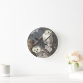 スノーフクロウバイアウドゥボン ラウンド壁時計 (ホーム)