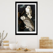 スノーフクロウヴィンテージイラストレーション ポスター (キッチン)