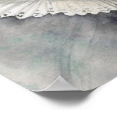 スノーフクロウ下降水彩野生生物アートワーク ポスター (角)