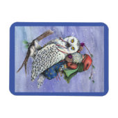 スノーフクロウ及びサンタクリスマスマグネットファンタジー マグネット (横)