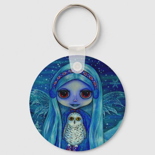 スノーフクロウ妖精のキーチェーン キーホルダー (正面)