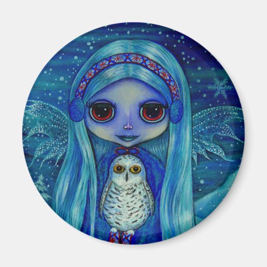 スノーフクロウ妖精マグネット マグネット (正面)