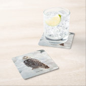 スノーフクロウ紙コースター スクエアペーパーコースター (インサイチュ)