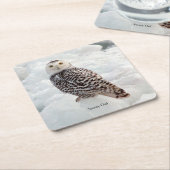スノーフクロウ紙コースター スクエアペーパーコースター (アングル)