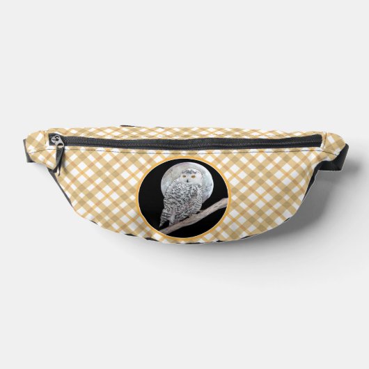 スノーフクロウ絵を描とムーンのオリジナル野鳥アート ファニーパック (レイダウン)