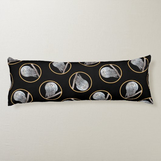 スノーフクロウ絵を描とムーンのオリジナル野鳥アート ボディピロー (裏面)