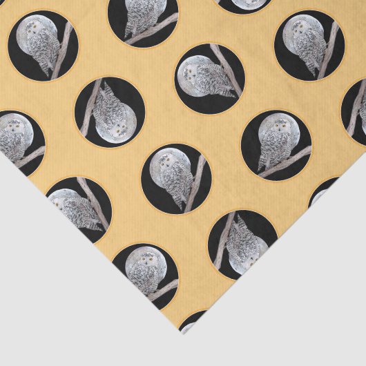 スノーフクロウ絵を描とムーンのオリジナル野鳥アート 薄葉紙 (詳細)