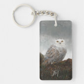 スノーフクロウ絵を描ズ名前をカスタムする キーホルダー (正面)
