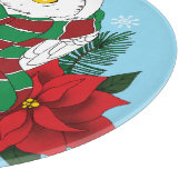 スノーフクロウ赤ポインセティアス・クリスマス カッティングボード (角)