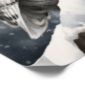 スノーフクロウ鳥画プリントポスター ポスター (角)