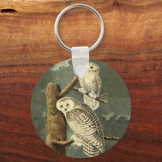 スノーフクロウ・アウドゥボンバードのアートワーク キーホルダー (正面)