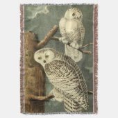 スノーフクロウ・アウドゥボンバードのアートワーク スローブランケット (正面縦)