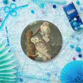 スノーフクロウ・アウドゥボンバードのアートワーク ペーパープレート (パーティー)