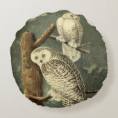 スノーフクロウ・アウドゥボンバードのアートワーク ラウンドクッション (裏面)
