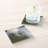 スノーフクロウ ガラスコースター (アングル)