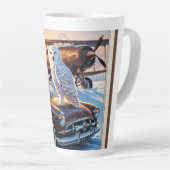 スノーフクロウ、飛行機、ヴィンテージカー カフェラテマグ (右アングル)