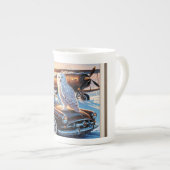 スノーフクロウ、飛行機、ヴィンテージカー ボーンチャイナマグカップ (正面右)