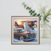 スノーフクロウ、飛行機、ヴィンテージカー 招待状 (スタンド正面)