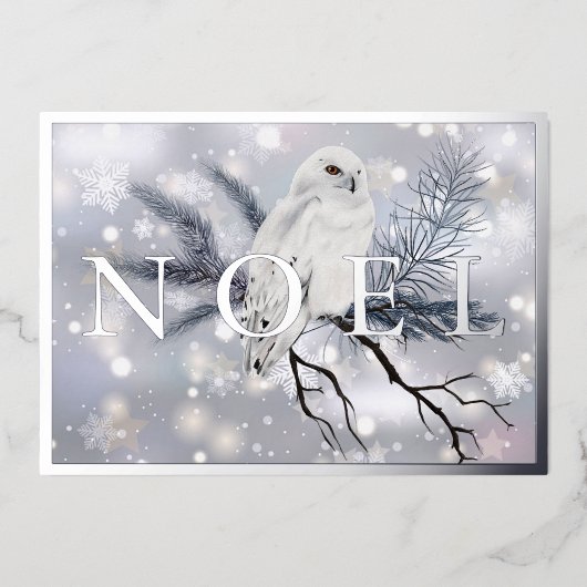 スノーフクロウNOELカスタムクリスマス 箔シーズンカード (正面)