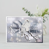 スノーフクロウNOELカスタムクリスマス 箔シーズンカード (立ち正面)