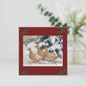 スノーフラットホリデーカード 三羽のダックパレード シーズンカード (スタンド正面)