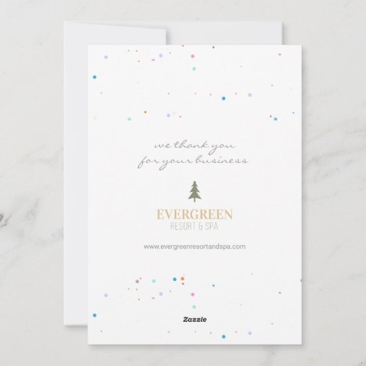 スノーフレエレガントークハッピーホリデ企業のース シーズンカード (裏面)