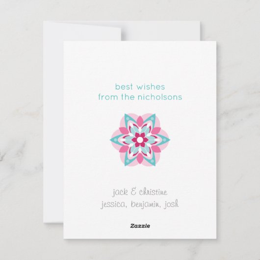 スノーフレカラフルークハッピーホリデイズカスタム シーズンカード (裏面)