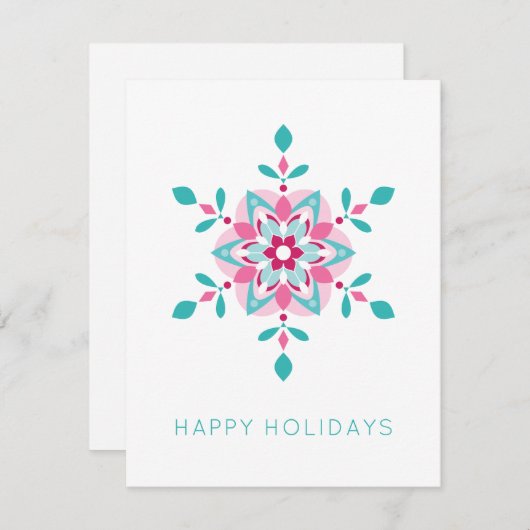 スノーフレカラフルークハッピーホリデイズカスタム シーズンカード (正面/裏面)