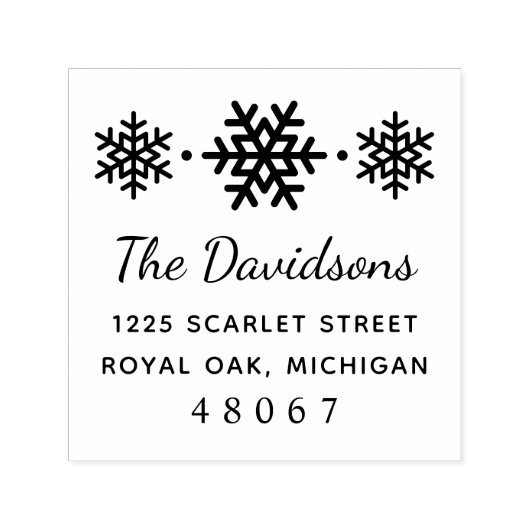 スノーフレクスタイリッシュクトリオホリデイ差出人住所 セルフインキングスタンプ (デザイン)